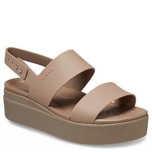 CROCS Brooklyn Low Wedge Sandals - NEW - Women’s 10 - Shitake